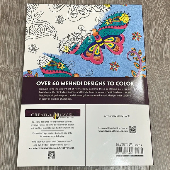 Lot of 5 Adult Coloring Books Hinkler Dover CraZArt Mandalas Mehndi - Picture 3 of 11